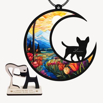 6" Chihuahua Short Hair Dog Memorial Suncatcher Window Car Hanging Dog Memorial Ornament Loss of Dog Sympathy Gift for Pet Lover Dog Passing Away Gifts SC-D-B6-6-28