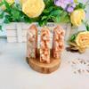 AtkitS Crystal Natural Crystal Wolf Tooth Calcite Tower Point Home Mineral Specimen Ornaments Witchcraft Wand ore Crafts view 4