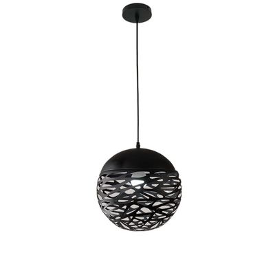 Simple Industrial Retro Sphere Iron Metal Droplight Black Hanging Lamps Compatible with Bedrooms Kitchen Island Wire Cage Chandelier Ceiling Lamp Floodlight E27 Adjustable Suspension Light Compatible