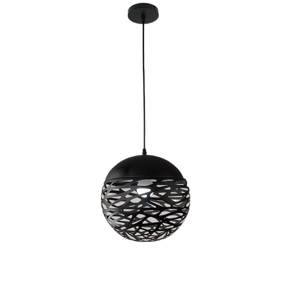 Simple Industrial Retro Sphere Iron Metal Droplight Black Hanging Lamps Compatible with Bedrooms Kitchen Island Wire Cage Chandelier Ceiling Lamp Floodlight E27 Adjustable Suspension Light Compatible
