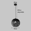 Simple Industrial Retro Sphere Iron Metal Droplight Black Hanging Lamps Compatible with Bedrooms Kitchen Island Wire Cage Chandelier Ceiling Lamp Floodlight E27 Adjustable Suspension Light Compatible view 2