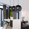 Simple Industrial Retro Sphere Iron Metal Droplight Black Hanging Lamps Compatible with Bedrooms Kitchen Island Wire Cage Chandelier Ceiling Lamp Floodlight E27 Adjustable Suspension Light Compatible view 3