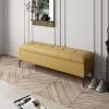 Bedroom bench with storage, storage bench for living room, bed ottoman bench, padded bench, wooden storage bench, foyer bench for entryway, narrow bench, bench for bedroom end of bed, leather bench ( view 1