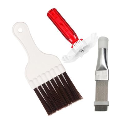 Anneome 3pcs Fin Combs Air Conditioner Brush Set Condenser Fin Brush Stainless Steel
