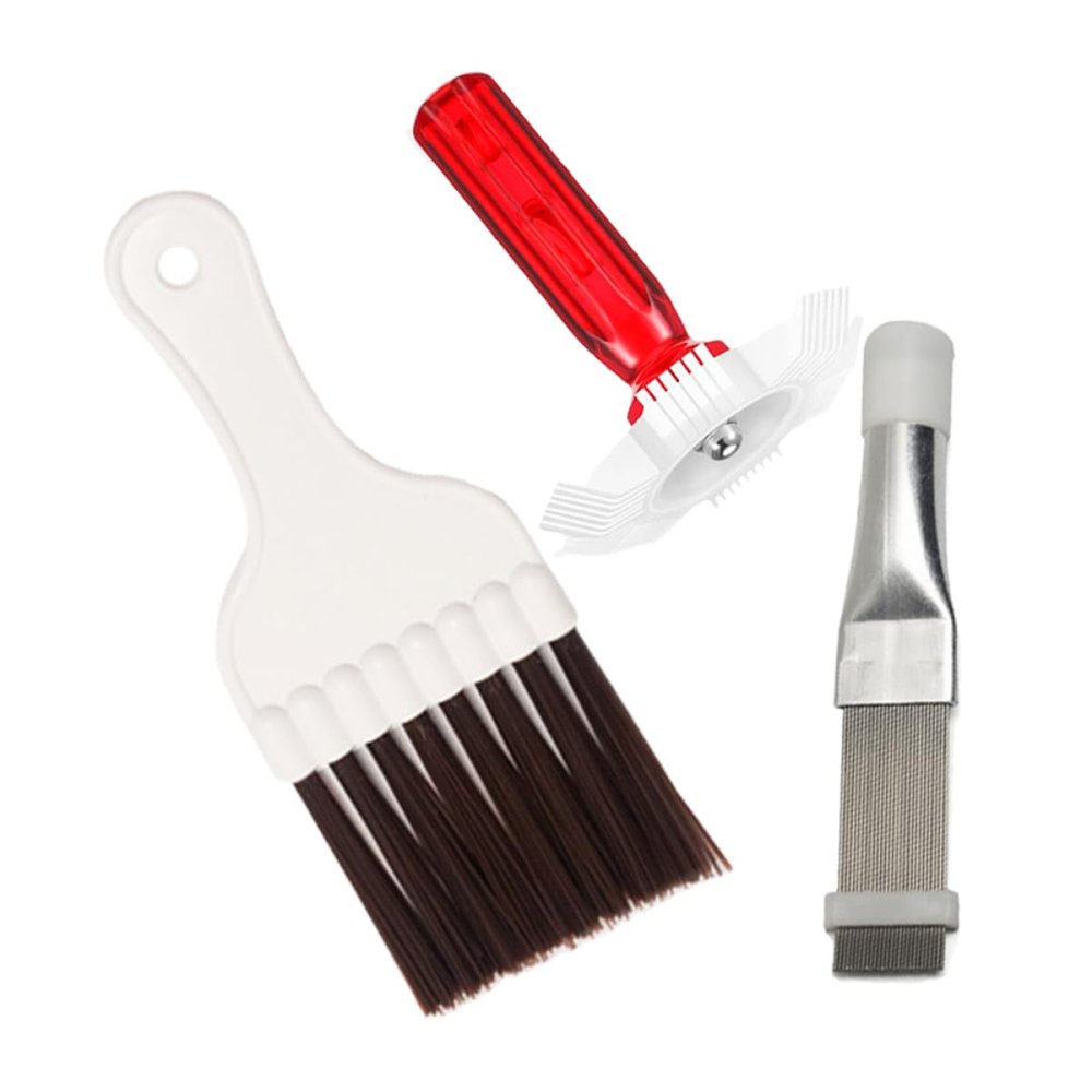 Anneome 3pcs Fin Combs Air Conditioner Brush Set Condenser Fin Brush Stainless Steel