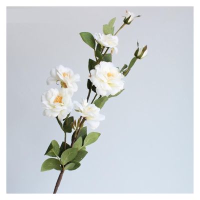 HASMI Artificial Flowers Simulated Rose Branch Home Wedding Banquet Birthday Valentine's Day Artificial Flower Decoration Silk Vase Flower Arrangement Fake Flowers (Color : White)