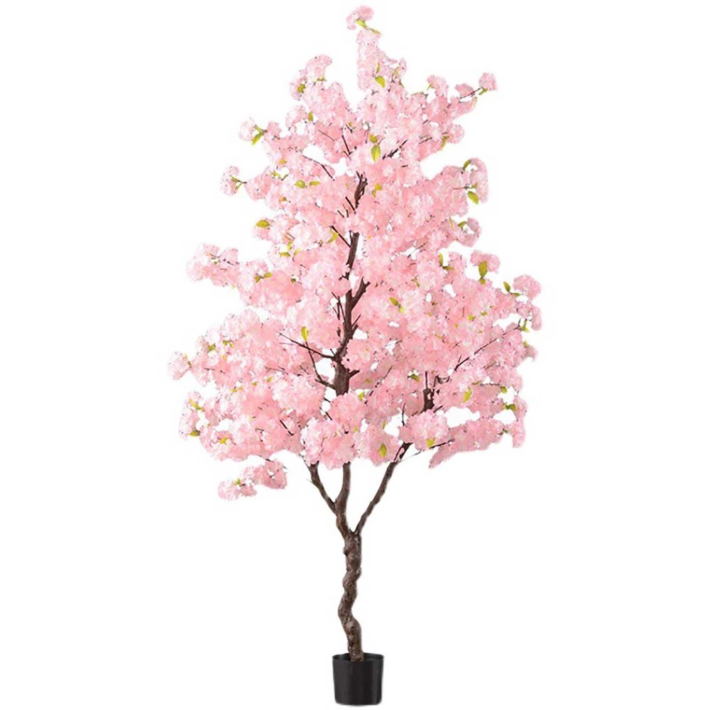 Artificial Cherry Tree Weeping Cherry Tree White Cherry Tree for Indoor Outdoor Home Office Party Table Center Wedding (Light Pink, 6.8FT/210CM)