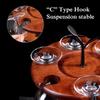1 Piece Rustic Stemware Rack, 6-Hook Countertop Wine Glass Holder, Tabletop Upside Down Wine Glass Display Stand, for Home/Kitchen/bar Decorative view 3