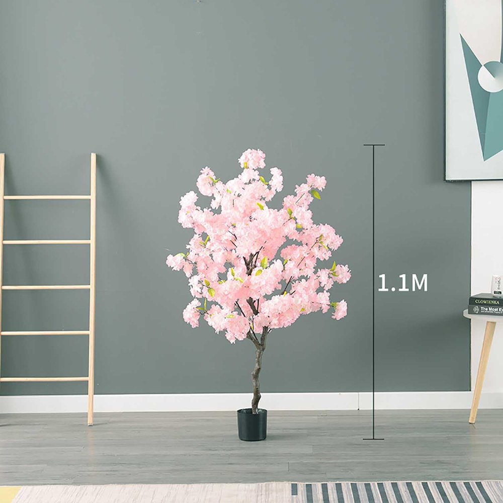 Artificial Cherry Tree Weeping Cherry Tree White Cherry Tree for Indoor Outdoor Home Office Party Table Center Wedding (Light Pink, 3.6FT/110CM)