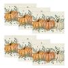 Artoid Mode Orange Pumpkin Eucalyptus Fall Placemats Set of 6, 12x18 Inch Seasonal Table Mats for Table Runner Party Kitchen Dining Decoration view 1