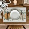 Artoid Mode Orange Pumpkin Eucalyptus Fall Placemats Set of 6, 12x18 Inch Seasonal Table Mats for Table Runner Party Kitchen Dining Decoration view 2