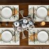 Artoid Mode Orange Pumpkin Eucalyptus Fall Placemats Set of 6, 12x18 Inch Seasonal Table Mats for Table Runner Party Kitchen Dining Decoration view 3