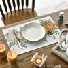 Artoid Mode Orange Pumpkin Eucalyptus Fall Placemats Set of 6, 12x18 Inch Seasonal Table Mats for Table Runner Party Kitchen Dining Decoration view 4