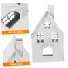 VINTORKY House Shape Candlestick Iron Tealight Holder Gothic Decor Rustic Home Decoration view 3