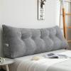 MOUNW Large Headboard Pillow Headboard Wedge Pillow Bed Rest Reading Pillow Bolster Triangular Pillow Backrest Positioning Support Long Pillow for Daybed, Full-47x20x8in, Beige view 3