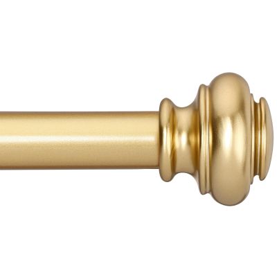 SIMEWIN Heavy Duty Curtain Rods for Windows 72 to 144 Inches, 1 Inch Gold Curtain Rod for Bedroom, Living Room, Patio, Kitchen, Adjustable Curtains Rods with Classic Finials, Gold Finishing