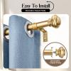 SIMEWIN Heavy Duty Curtain Rods for Windows 72 to 144 Inches, 1 Inch Gold Curtain Rod for Bedroom, Living Room, Patio, Kitchen, Adjustable Curtains Rods with Classic Finials, Gold Finishing view 2