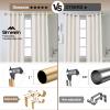 SIMEWIN Heavy Duty Curtain Rods for Windows 72 to 144 Inches, 1 Inch Gold Curtain Rod for Bedroom, Living Room, Patio, Kitchen, Adjustable Curtains Rods with Classic Finials, Gold Finishing view 4
