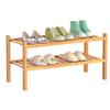 Bamboo Shoe Rack 2-Tier Organizer-Stackable Storage Shelf with Multi-Function Combinations-Free Standing Shoe Racks for Closet,Entryway,Hallway,Bathroom,Living Room Shoe Organization (Natural, 2-Tier) view 1