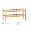 Bamboo Shoe Rack 2-Tier Organizer-Stackable Storage Shelf with Multi-Function Combinations-Free Standing Shoe Racks for Closet,Entryway,Hallway,Bathroom,Living Room Shoe Organization (Natural, 2-Tier) view 3