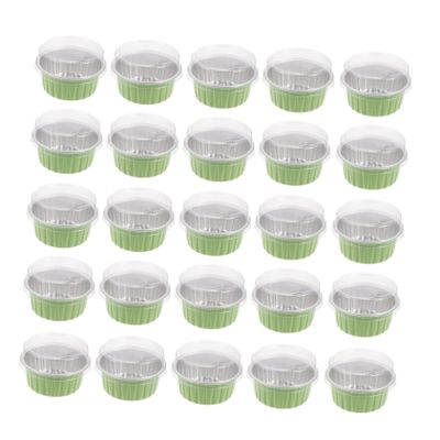 Beaupretty 50pcs Dessert Cups with Lids Premium Pudding and Baking Cups Light Green High Temperature Resistant for Desserts Yogurt and Events