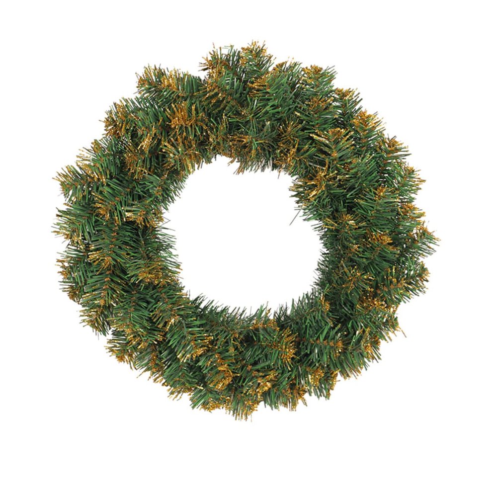 HOOTNEE 30cm Christmas Pine Wreath PVC Decor Lifelike Artificial Wreath Unlit Wall Door Window