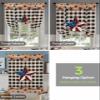 Stars Tie Up Curtain for Kitchen Adjustable Balloon Window Shade 45 Inch Length Independence Day American Flag Black White Plaid Rod Pocket Curtain Drape for Bedroom Living Room 52"x45" Valance view 4