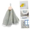 Ciieeo 1pc Coral Fleece Round Hand Towels for Kitchen and Bathroom Soft Highly Absorbent Towel for Wiping Hands Decorative and Functional Accessory Green view 3