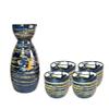 XARONF Sake Set Japanese Sake Cup Set Traditional Hand Painted Design Porcelain Pottery Ceramic Cups Crafts Wine Glasses 5 Piece view 1