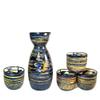 XARONF Sake Set Japanese Sake Cup Set Traditional Hand Painted Design Porcelain Pottery Ceramic Cups Crafts Wine Glasses 5 Piece view 4