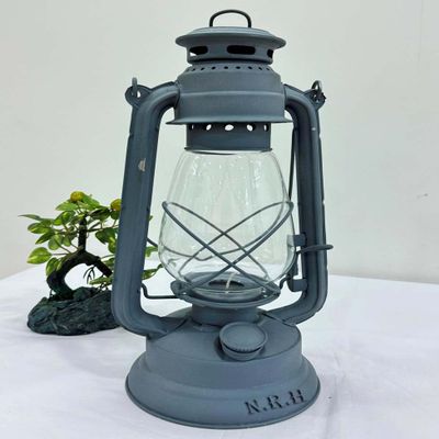 12" Decorative Candle Lantern Grey Outdoor Lanterns - Vintage Grey Waterproof Lanterns Decorative for Wedding - Hanging Wall Lanterns Indoor