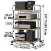 Movable 3/4/5 Tier AV Media Stand Corner Shelf Adjustable Storage Rack Floor-Standing Multi-Function Shelf Cabinet Component Cabinet Stereo Audio Rack Stand Tower Perfect for Home/Office/DJ/Theater ( view 2
