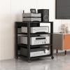 3/4/5 Tier Audio Rack CD Media Player Stand Audio/Video Component Cabinet Floor-Standing Movable Storage Shelf, Wooden Corner Component Cabinet Stereo Audio Rack with Wheels for Home/Office/Theater ( view 1