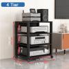 3/4/5 Tier Audio Rack CD Media Player Stand Audio/Video Component Cabinet Floor-Standing Movable Storage Shelf, Wooden Corner Component Cabinet Stereo Audio Rack with Wheels for Home/Office/Theater ( view 2