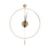 FFanhia Classical Large Decorative Wall Clock with Pendulum, Modern Round Non-Ticking Silent Metal Wall Clock for Living Room, Bedroom, Study, Office, 23.6" (Gold) view 1