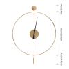FFanhia Classical Large Decorative Wall Clock with Pendulum, Modern Round Non-Ticking Silent Metal Wall Clock for Living Room, Bedroom, Study, Office, 23.6" (Gold) view 3
