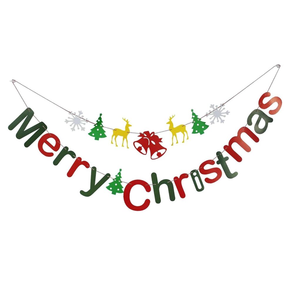 CIMAXIC Hanging Christmas Banner Christmas Decorations Party Banner Decorative Bunting