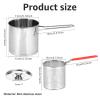 Deep Fat Fryer Set with Strainer Basket and Extended Handle, Mini Stainless Steel Deep Fryer Pot Food Grade Outdoor Fryer with Lid Portable Food Cooking Pot for Frying Fish Shrimp Chicken Fries view 4