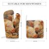 DJUETRUI 4 Pcs Oven Mitts and Pot Holders Heat Resistant Kitchen Oven Mitts with Pot Holders Pig on Straw Microwave Gloves Non-Slip Kitchen Hot Pads Set for Baking Cooking BBQ view 2