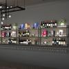 BYJSJY Bar Liquor Shelves Shelf with Glass Holder,LED Wine Racks Wall Mounted,Bar Floating Wall Shelves,Metal Hanging Wine Glass Holder,Wine Display Storage Rack,for Kitchen,Living Room,Home,Cafe (Co view 2