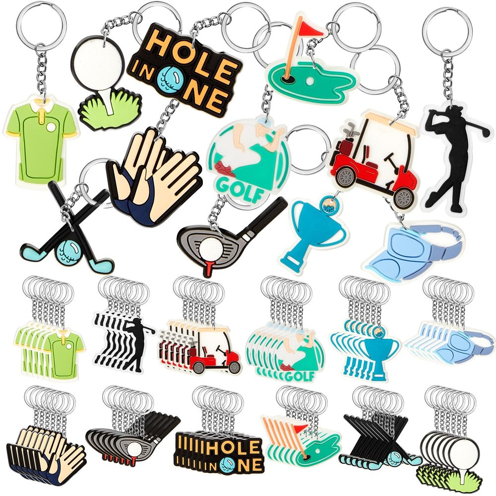 Batiyeer 36 Pack Golf Ball Keychains Bulk Party Favors Sports Gifts Ball Key Chains Funny Keyring for Women Men Birthday Supplies