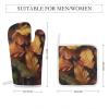 4 Pcs Oven Mitts and Pot Holders Heat Resistant Kitchen Oven Mitts with Pot Holders Fallen Leaves Microwave Gloves Non-Slip Kitchen Hot Pads Set for Baking Cooking BBQ view 2