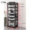 5/6/7/8-Tier Audio Video Media Stand, Modern AV Cabinet, CD Rack Entertainment Stereo Component Organizer Home Office Multifunction Movable Storage Cart with Wheels (Color : 7-Tier) view 2