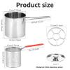 Deep Fat Fryer Set with Strainer Basket and Extended Handle, Mini Stainless Steel Deep Fryer Pot Food Grade Outdoor Fryer with Lid Portable Food Cooking Pot for Frying Fish Shrimp Chicken Fries view 4