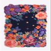 Handmade Floral Irregular Wool Area Rug | Vibrant Multicoloured Garden Flowers on Navy Background, Soft Plush, Durable & Thick | Perfect for Living Room, Bedroom Decor (Navy, 2.6' x 12') view 1