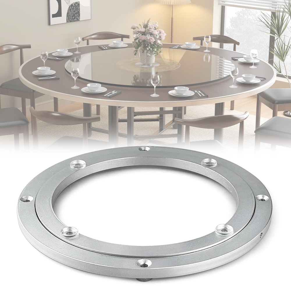 ESOYAWE Lazy Susan Ball Bearing Aluminium Alloy Turntable Base Bearing  5~40 Inch, 360 Rotating Smooth Heavy Duty Swivel Table Bearing, for Glass, Granite Or Wood Kitchen Ding Table