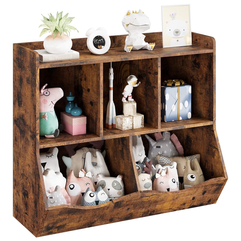 IDEALHOUSE Toy Bookshelf and Bookcase, Multi Shelf with Cubby Organizer Cabinet for Storage Books and Toys, for Bedroom, Playroom, Hallway
