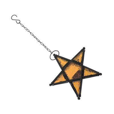Cabilock Iron Art Tealight Stand Nordic Style Decorative Candle Holder Pentagram Shape Lantern for Wedding Decor