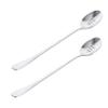 Hoement 2pcs Handle Stainless Steel Soup Spoons for Kitchen Tableware Design Father Day Comfortable Grip for Serving Soup and More view 1