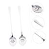 Hoement 2pcs Handle Stainless Steel Soup Spoons for Kitchen Tableware Design Father Day Comfortable Grip for Serving Soup and More view 2